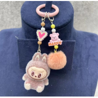 Labubu sleutelhanger 5 cm - bruin